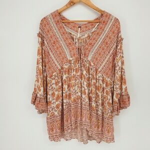 Free People Womens Moonlight Dance Tunic Bohemian Festival Asymmetrical L $108